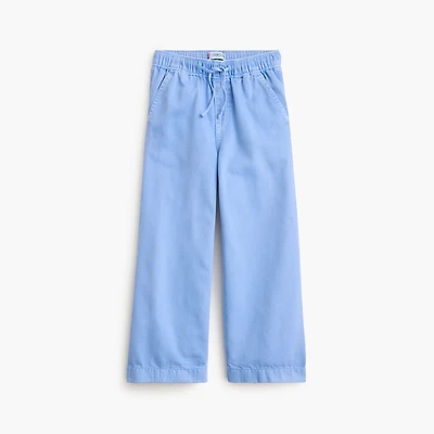 Girls' garment-dyed twill pull-on pant