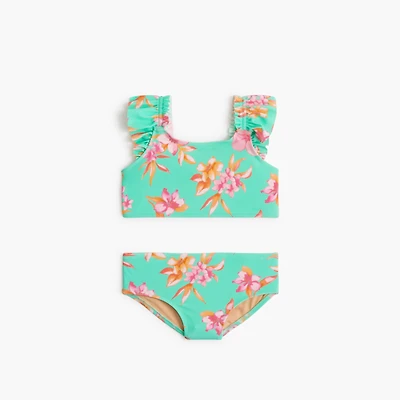 Girls' tropical two-piece bikini set