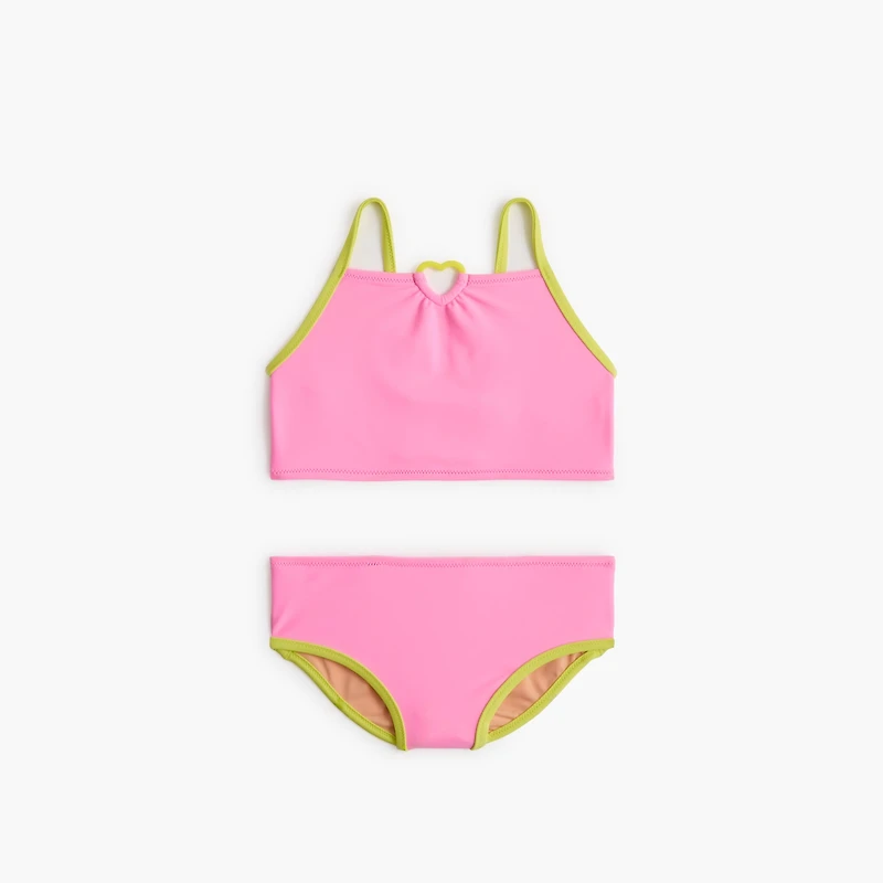 Girls' heart cutout two-piece bikini set