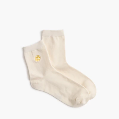 Lemon embroidered boot socks