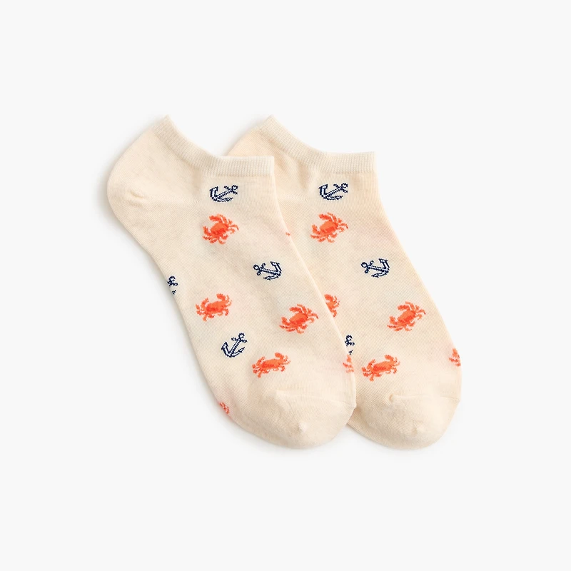 Crab and anchor ankle socks