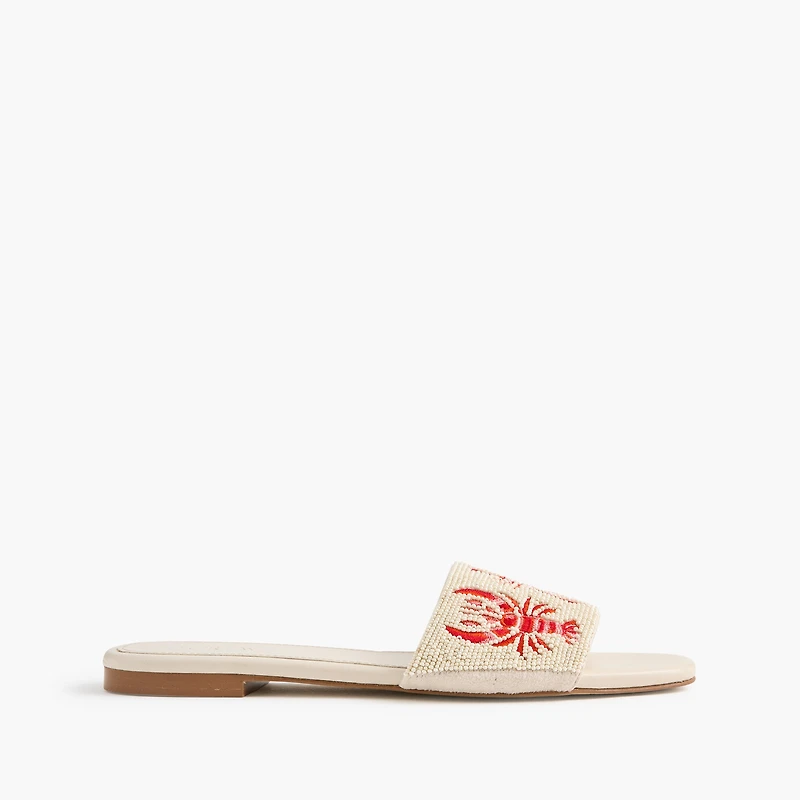 Beaded slide sandals