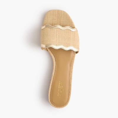 Scalloped slide sandals