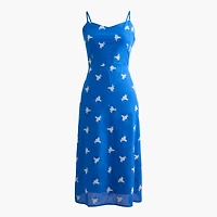 Embroidered midi slip dress