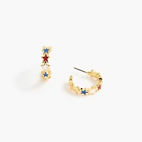 Patriotic star hoop earrings