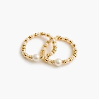 Beaded pearl bracelets set-of-two