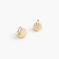 Pearl shell huggie earrings