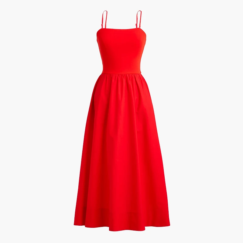 Mixed-media midi dress