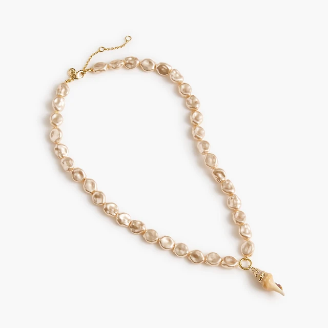 Seashell charm necklace