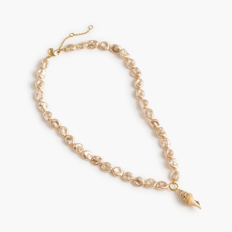 Seashell charm necklace