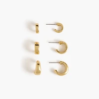 Gold hoop earrings set-of-three