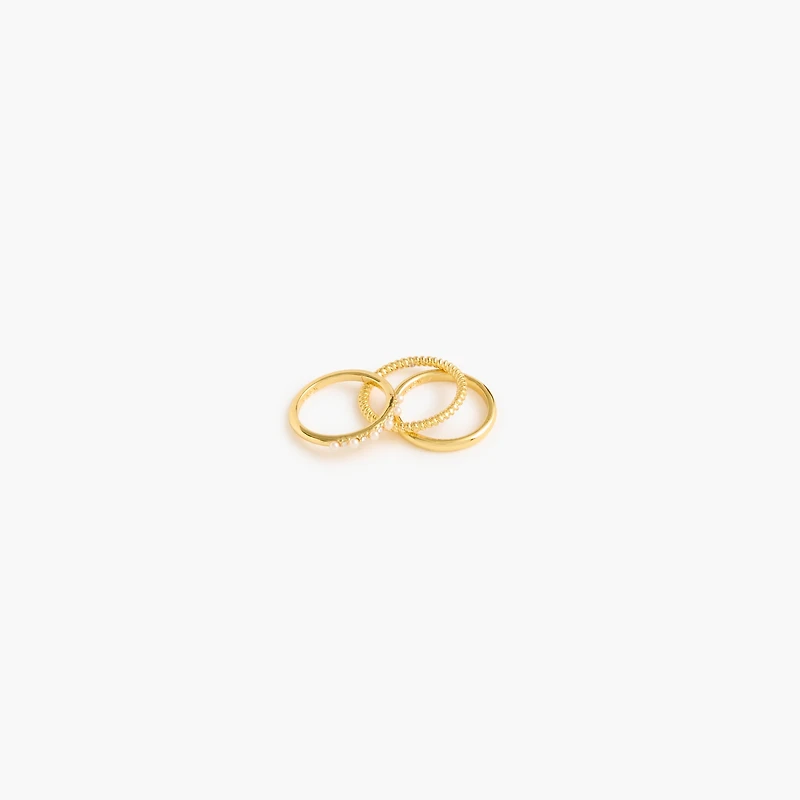Gold rings set-of-three