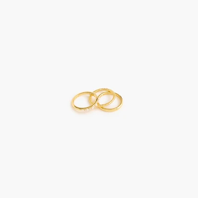 Gold rings set-of-three