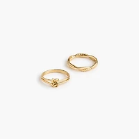 Gold knot rings set-of-two