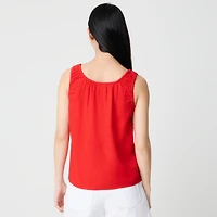 Linen-blend tank top