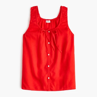 Linen-blend tank top