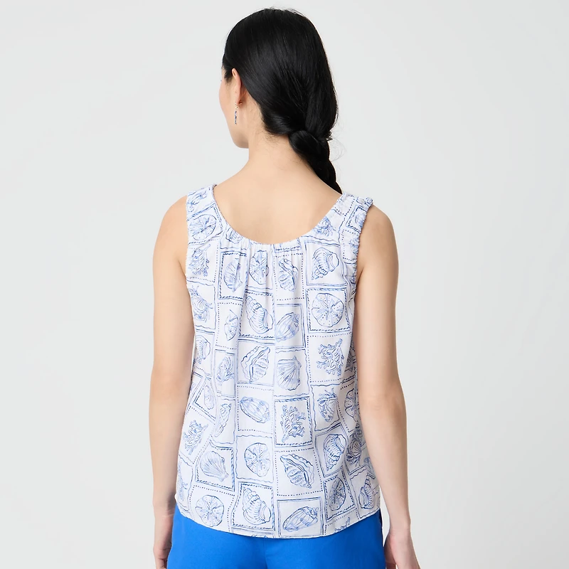 Linen-blend tank top