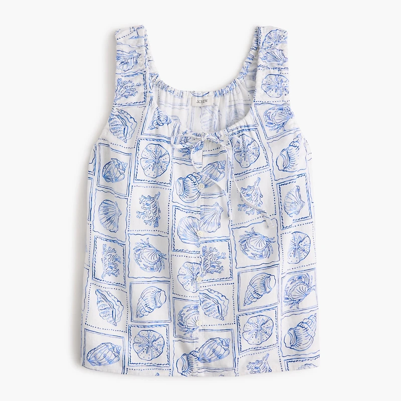 Linen-blend tank top