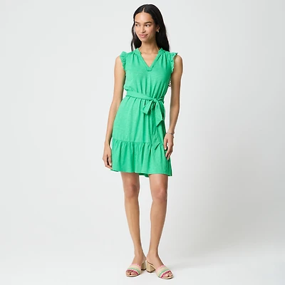 Knit flutter-sleeve mini dress