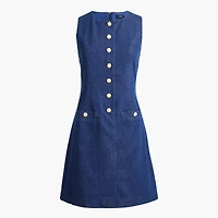 Chambray button-front mini dress