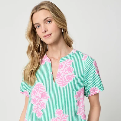 Printed mini shirt-dress