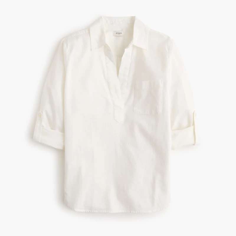 Linen-blend popover top