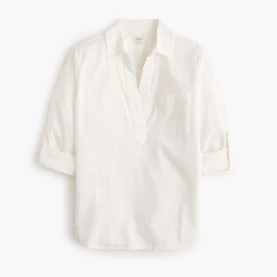 Linen-blend popover top