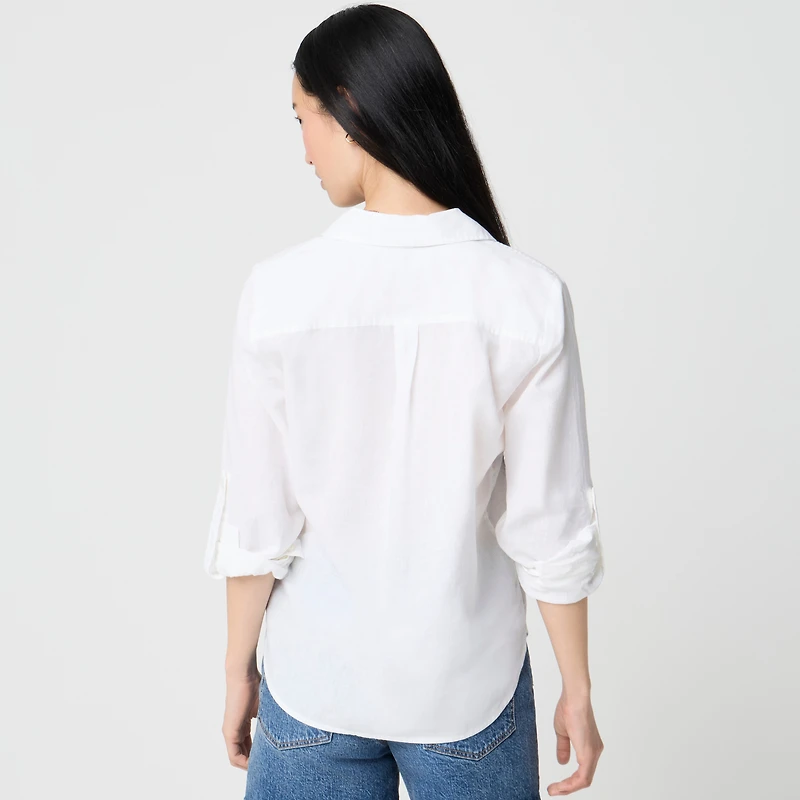Linen-blend popover top