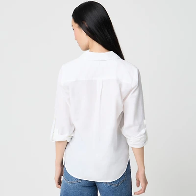 Linen-blend popover top