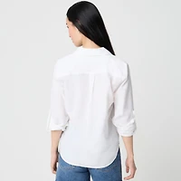 Linen-blend popover top