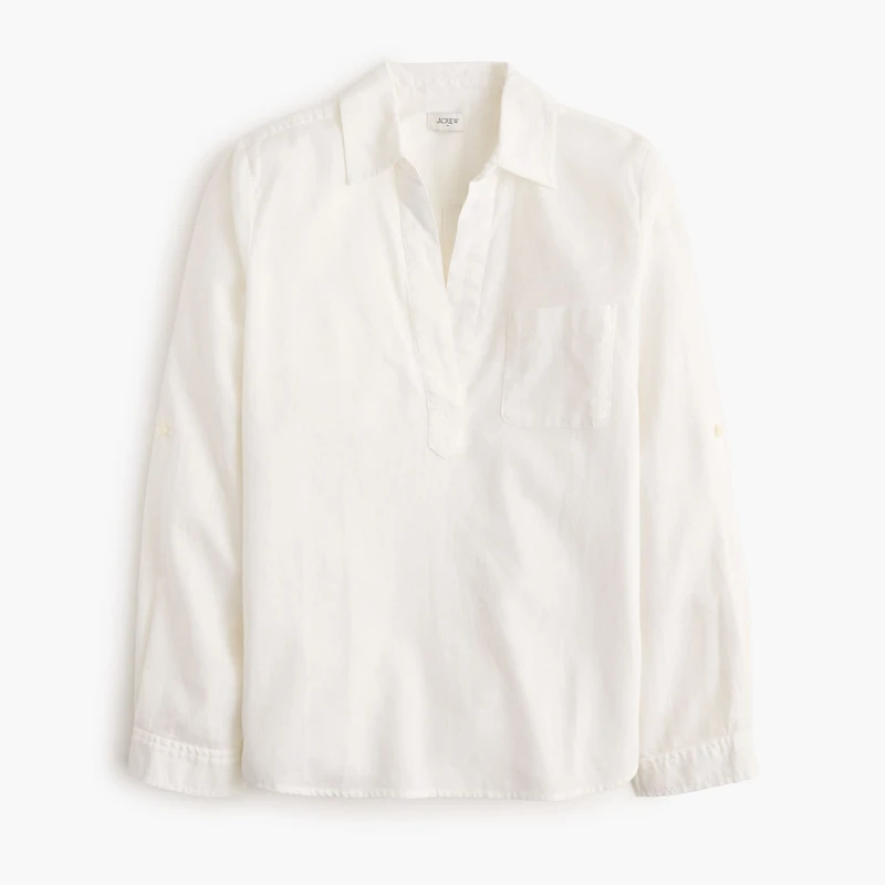 Linen-blend popover top