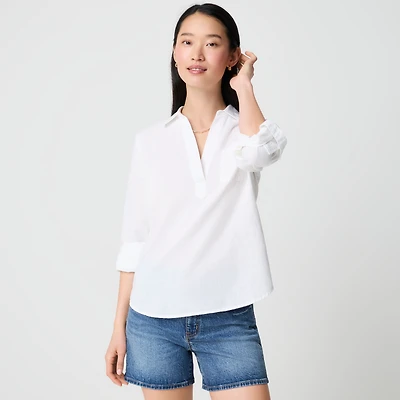 Linen-blend popover top
