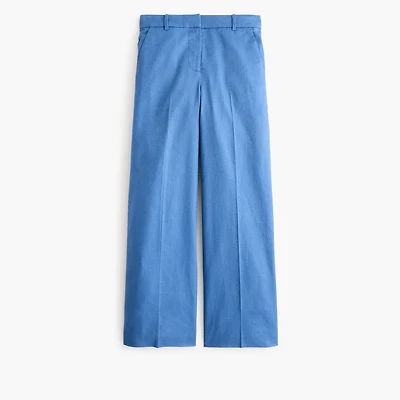 Linen-blend Remy wide-leg cropped pant