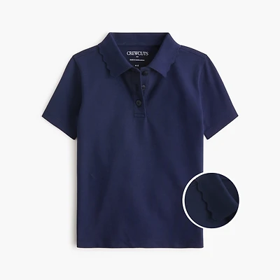 Girls' scallop-collar polo shirt