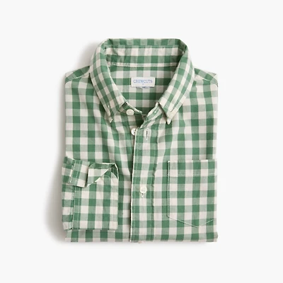 Boys' long-sleeve flex washed gingham shirt