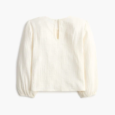 Girls' long-sleeve gauze top