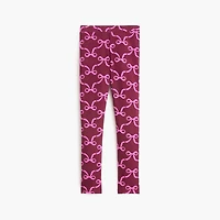 Girls' bow-print leggings