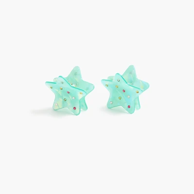 Girls' star hair clips set-of-two
