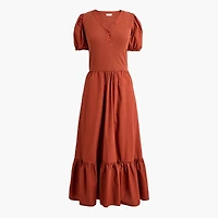 V-neck mixed-media dress