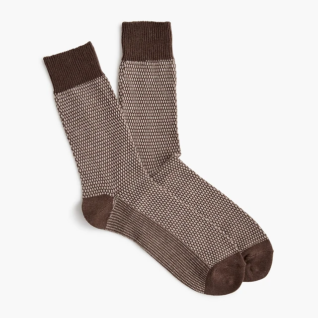 Brown bird's-eye socks