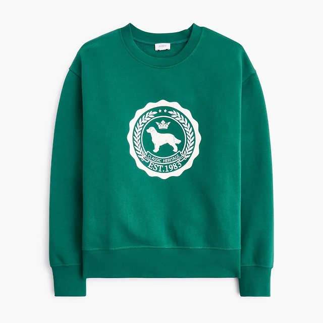 Dog crest graphic sweatshirt