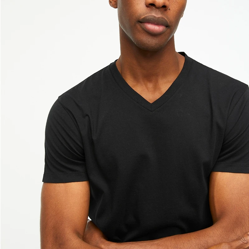 Washed jersey V-neck tee