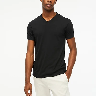 Washed jersey V-neck tee