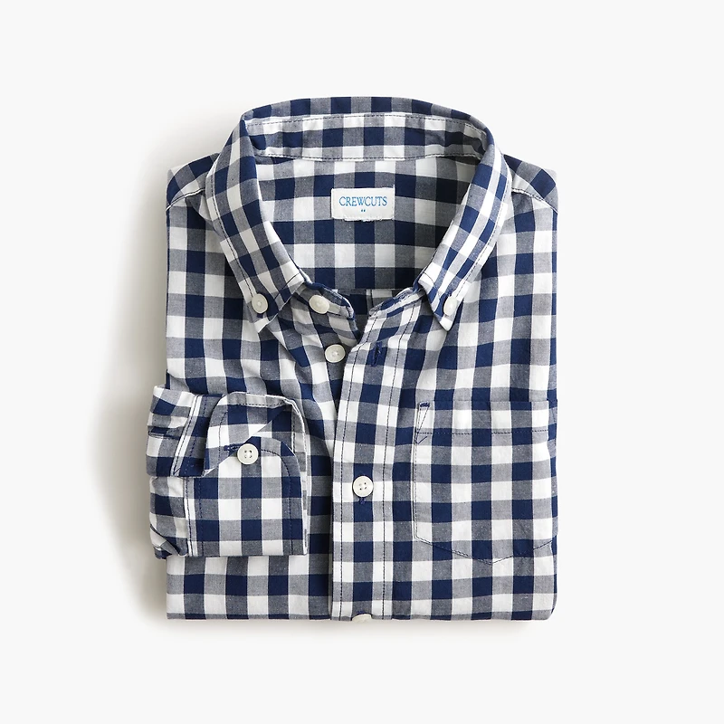 Kids' long-sleeve flex patterned washed shirt