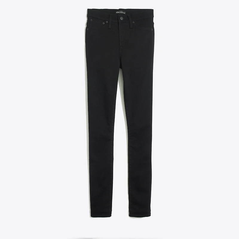 Tall 10" high-rise black skinny jean in signature stretch