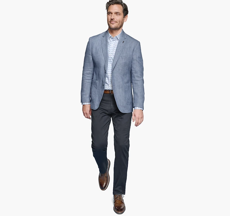 Washed Linen-Blend Blazer