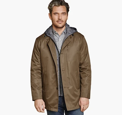 Upton Water-Resistant Raincoat with Removable Liner