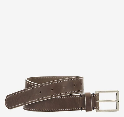 White-Edge Waxed Leather Belt