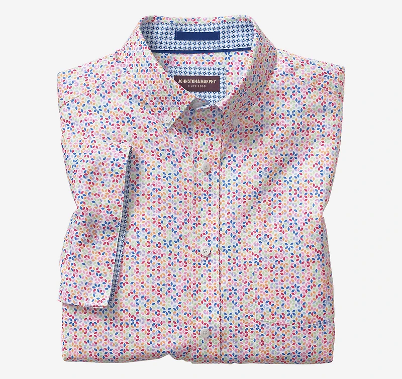 Textured Cotton Short-Sleeve Shirt