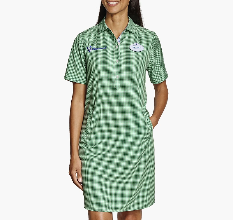 Women's Short Sleeve Popver Gingham Dress